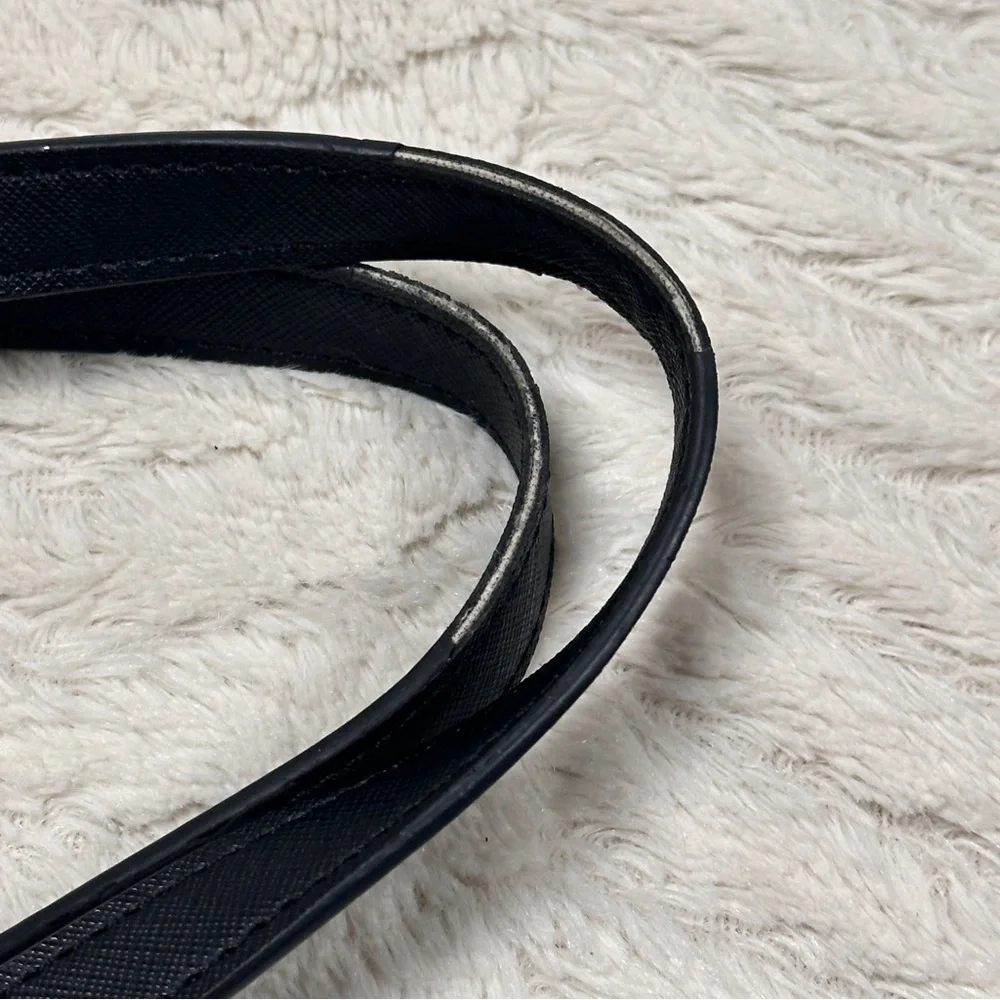 Trina Turk Black Vegan Shoulder Bag with Pink Interior